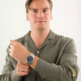 Buy Shop Michael Kors Hutton Chronograph Blue Dial Blue Steel Strap Watch For Men - MK8952 USA Online