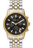 Buy Shop Michael Kors Hutton Chronograph Black Dial Two Tone Steel Strap Watch For Men - MK8954 USA Online