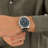 Buy Shop Michael Kors Hutton Chronograph Blue Dial Blue Steel Strap Watch For Men - MK8952 USA Online