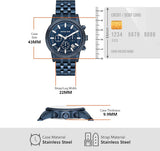 Buy Shop Michael Kors Hutton Chronograph Blue Dial Blue Steel Strap Watch For Men - MK9088 USA Online