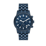 Buy Shop Michael Kors Hutton Chronograph Blue Dial Blue Steel Strap Watch For Men - MK9088 USA Online