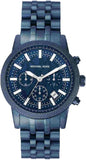 Buy Shop Michael Kors Hutton Chronograph Blue Dial Blue Steel Strap Watch For Men - MK9088 USA Online