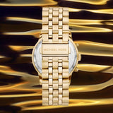 Buy Shop Michael Kors Hutton Chronograph Gold Dial Gold Steel Strap Watch For Men - MK8953 USA Online
