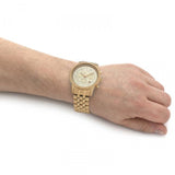 Buy Shop Michael Kors Hutton Chronograph Gold Dial Gold Steel Strap Watch For Men - MK8953 USA Online