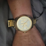 Buy Shop Michael Kors Janelle Gold Dial Gold Steel Strap Watch For Women - MK7086 USA Online