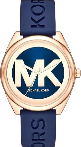 Buy Shop Michael Kors Janelle Three Hand Blue Dial Blue Rubber Strap Watch For Women - MK7140 USA Online