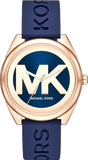 Buy Shop Michael Kors Janelle Three Hand Blue Dial Blue Rubber Strap Watch For Women - MK7140 USA Online