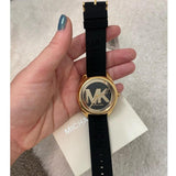 Buy Shop Michael Kors Janelle Quartz Black Dial Black Rubber Strap Watch For Women - MK7313 USA Online