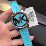 Buy Shop Michael Kors Janelle Quartz Blue Dial Blue Rubber Strap Watch For Women - MK7350 USA Online