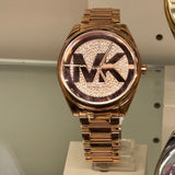 Buy Shop Michael Kors Janelle Quartz Crystals Rose Gold Dial Rose Gold Steel Strap Watch For Women - MK7312 USA Online