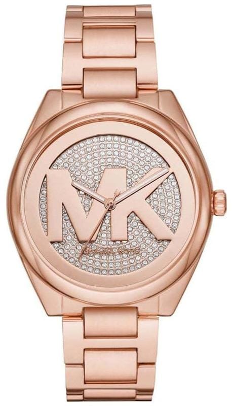 Buy Shop Michael Kors Janelle Quartz Crystals Rose Gold Dial Rose Gold Steel Strap Watch For Women - MK7312 USA Online