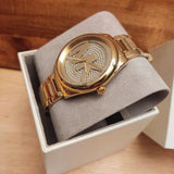 Buy Shop Michael Kors Janelle Quartz Gold Dial Gold Steel Strap Watch For Women - MK7088 USA Online