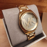 Buy Shop Michael Kors Janelle Quartz Gold Dial Gold Steel Strap Watch For Women - MK7088 USA Online