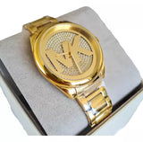 Buy Shop Michael Kors Janelle Quartz Gold Dial Gold Steel Strap Watch For Women - MK7088 USA Online