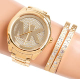 Buy Shop Michael Kors Janelle Quartz Gold Dial Gold Steel Strap Watch For Women - MK7088 USA Online