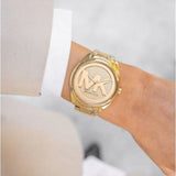 Buy Shop Michael Kors Janelle Quartz Gold Dial Gold Steel Strap Watch For Women - MK7088 USA Online