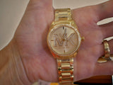 Buy Shop Michael Kors Janelle Quartz Gold Dial Gold Steel Strap Watch For Women - MK7381 USA Online