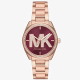 Buy Shop Michael Kors Janelle Quartz Maroon Dial Rose Gold Steel Strap Watch For Women - MK7382 USA Online