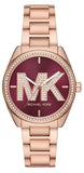 Buy Shop Michael Kors Janelle Quartz Maroon Dial Rose Gold Steel Strap Watch For Women - MK7382 USA Online