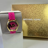 Buy Shop Michael Kors Janelle Quartz Pink Dial Pink Rubber Strap Watch For Women - MK7349 USA Online