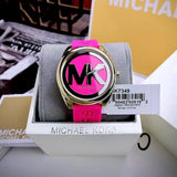 Buy Shop Michael Kors Janelle Quartz Pink Dial Pink Rubber Strap Watch For Women - MK7349 USA Online