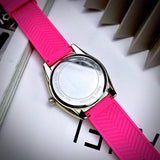 Buy Shop Michael Kors Janelle Quartz Pink Dial Pink Rubber Strap Watch For Women - MK7349 USA Online