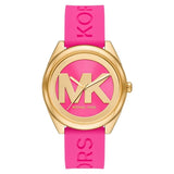 Buy Shop Michael Kors Janelle Quartz Pink Dial Pink Rubber Strap Watch For Women - MK7349 USA Online