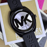 Buy Shop Michael Kors Janelle Quartz Silver Dial Black Rubber Strap Watch For Women - MK7138 USA Online