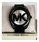 Buy Shop Michael Kors Janelle Quartz Silver Dial Black Rubber Strap Watch For Women - MK7138 USA Online
