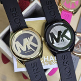 Buy Shop Michael Kors Janelle Quartz Silver Dial Black Rubber Strap Watch For Women - MK7138 USA Online