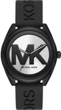 Buy Shop Michael Kors Janelle Quartz Silver Dial Black Rubber Strap Watch For Women - MK7138 USA Online
