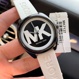 Buy Shop Michael Kors Janelle Three Hand Black Dial White Rubber Strap Watch For Women - MK7137 USA Online