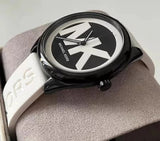 Buy Shop Michael Kors Janelle Three Hand Black Dial White Rubber Strap Watch For Women - MK7137 USA Online