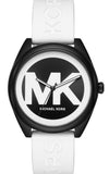 Buy Shop Michael Kors Janelle Three Hand Black Dial White Rubber Strap Watch For Women - MK7137 USA Online