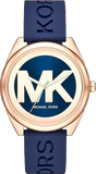 Buy Shop Michael Kors Janelle Three Hand Blue Dial Blue Rubber Strap Watch For Women - MK7140 USA Online