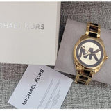 Buy Shop Michael Kors Janelle Three-Hand Gold Dial Two Tone Steel Strap Watch For Women - MK7136 USA Online