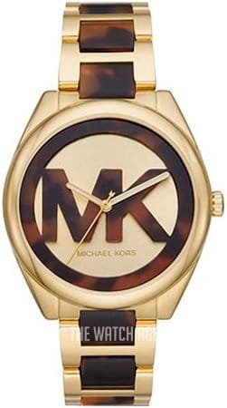 Buy Shop Michael Kors Janelle Three-Hand Gold Dial Two Tone Steel Strap Watch For Women - MK7136 USA Online