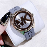 Buy Shop Michael Kors Janelle Three Hand Grey Dial Grey Rubber Strap Watch For Women - MK7314 USA Online