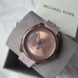 Buy Shop Michael Kors Janelle Three Hand Grey Dial Grey Rubber Strap Watch For Women - MK7314 USA Online