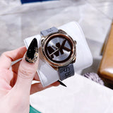 Buy Shop Michael Kors Janelle Three Hand Grey Dial Grey Rubber Strap Watch For Women - MK7314 USA Online