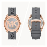 Buy Shop Michael Kors Janelle Three Hand Grey Dial Grey Rubber Strap Watch For Women - MK7314 USA Online