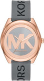 Buy Shop Michael Kors Janelle Three Hand Grey Dial Grey Rubber Strap Watch For Women - MK7314 USA Online