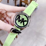 Buy Shop Michael Kors Janelle Three Hand Neon Green Dial Neon Green Rubber Strap Watch For Women - MK7351 USA Online