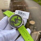 Buy Shop Michael Kors Janelle Three Hand Neon Green Dial Neon Green Rubber Strap Watch For Women - MK7351 USA Online