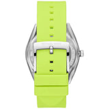 Buy Shop Michael Kors Janelle Three Hand Neon Green Dial Neon Green Rubber Strap Watch For Women - MK7351 USA Online
