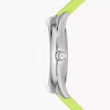 Buy Shop Michael Kors Janelle Three Hand Neon Green Dial Neon Green Rubber Strap Watch For Women - MK7351 USA Online