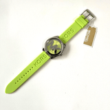 Buy Shop Michael Kors Janelle Three Hand Neon Green Dial Neon Green Rubber Strap Watch For Women - MK7351 USA Online
