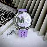 Buy Shop Michael Kors Janelle Three Hand Purple Dial Purple Rubber Strap Watch For Women - MK7143 USA Online