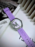 Buy Shop Michael Kors Janelle Three Hand Purple Dial Purple Rubber Strap Watch For Women - MK7143 USA Online