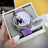 Buy Shop Michael Kors Janelle Three Hand Purple Dial Purple Rubber Strap Watch For Women - MK7143 USA Online